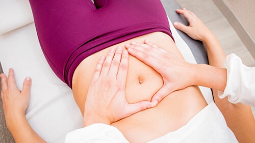 woman abdominal massage